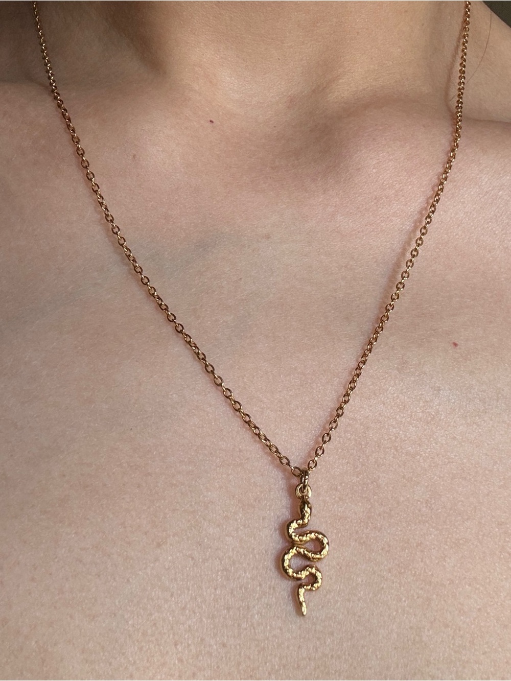 Gold Snake Pendant Necklace - Women Jewelry
